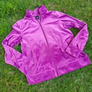 purple velour tracksuit jacket